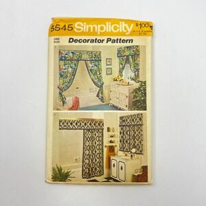 Simplicity 5545 Shower Curtain Sewing Pattern Vintage 1973 Window Valance Uncut